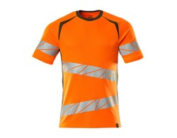 T-Shirt, moderne Passform hi-vis orange/moosgrün